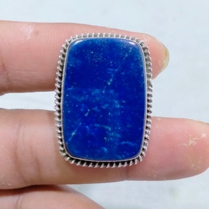 Lapis lazuli ,Lapis lazuli Ring , Lapis Ring ,925 Sterling Silver,Rings Lapis, Silver Ring , Handmade Ring, Size 22x32 MM