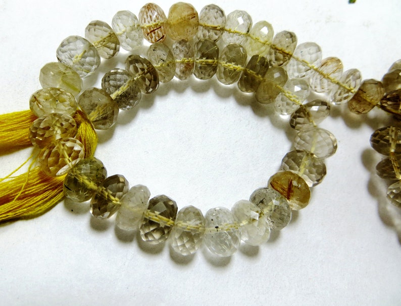 Golden Rutilated Quartz 10 Inches 130 Crate Old Looking Natural Color Smooth Polish Top Quality Size 8x8 mm To 9x8 mm AAC 053