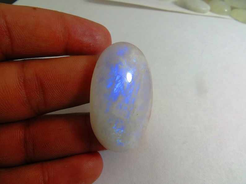 Rainbow Moonstone Smooth Cab Good Quality full Amazing fire Shape Oval Size 25x47 mm