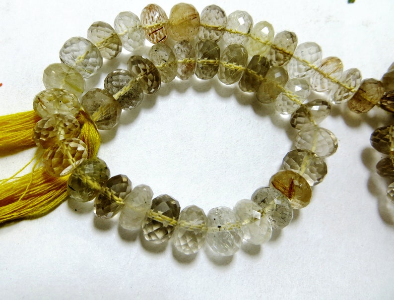 Golden Rutilated Quartz 10 Inches 130 Crate Old Looking Natural Color Smooth Polish Top Quality Size 8x8 mm To 9x8 mm AAC 053