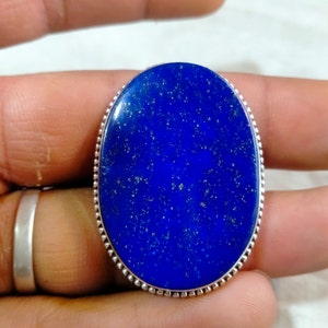 Lapis lazuli ,Lapis lazuli Ring , Lapis Ring ,925 Sterling Silver,Rings Lapis, Silver Ring , Handmade Ring, Size 27x38 MM