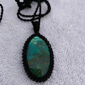 Chrysocolla Macrame  Cabochon Loose Gemstone Healing Crystal Necklace Chrysocolla Stone Pendant Chrysocolla For Making Jewelry Beautiful
