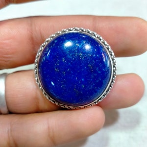 Lapis lazuli ,Lapis lazuli Ring , Lapis Ring ,925 Sterling Silver,Rings Lapis, Silver Ring , Handmade Ring, Size 31x31 MM