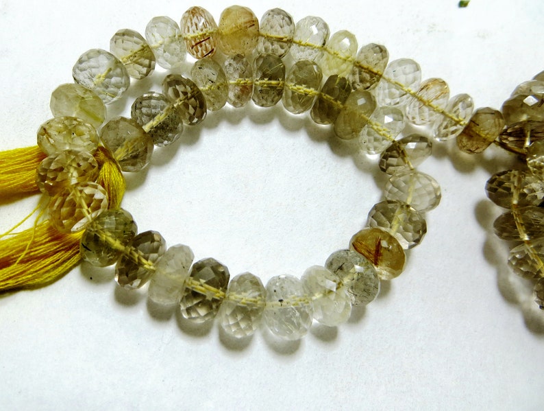 Golden Rutilated Quartz 10 Inches 130 Crate Old Looking Natural Color Smooth Polish Top Quality Size 8x8 mm To 9x8 mm AAC 053