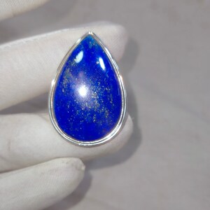 Lapis lazuli ,Lapis lazuli Ring , Lapis Ring ,925 Sterling Silver,Rings Lapis, Silver Ring , Handmade Ring, Size 23x35 MM