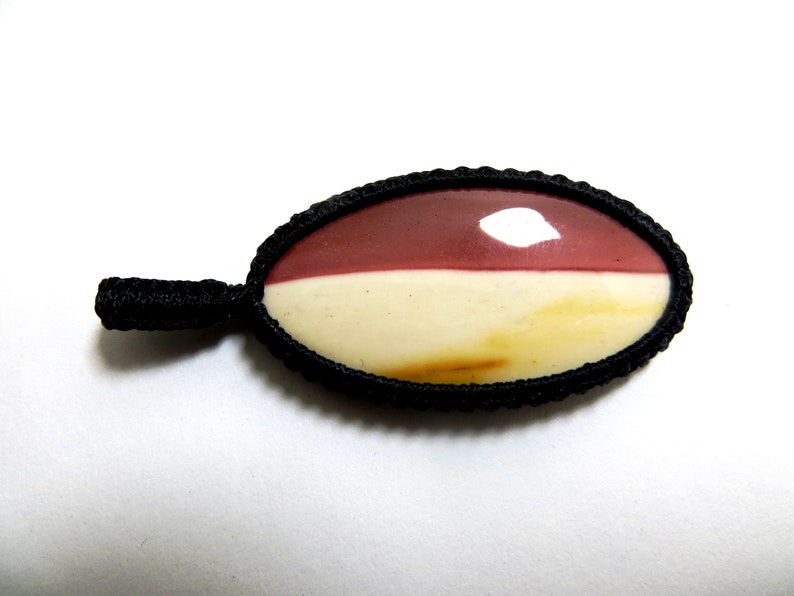 Mokite Smooth Cab Macrame Pendant Thread Pendant Gorgeous Handmade Gemstone Unisex Uses Jewelry Pendent shape Oval size 27x47 mm