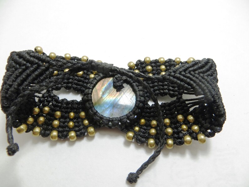 Labradorite Macrame Bracelet Gorgeous Full Flashy Amazing Fire Good Quality Shape Round Size 29x29 mm
