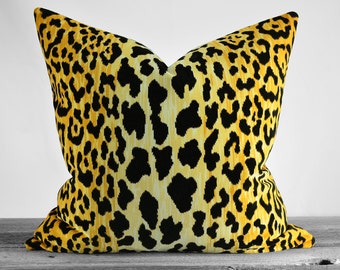 Pillow Cover - Leopard Print Cotton Velvet Fabric - Same Fabric BOTH Sides- Pick Your Size