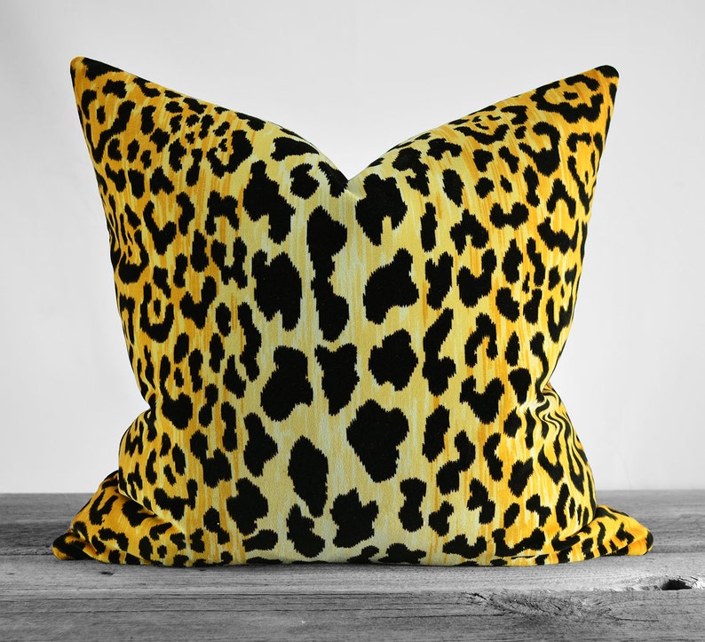Pillow Cover Leopard Print Cotton Velvet Same Fabric BOTH Sides Pick Your Size image 2