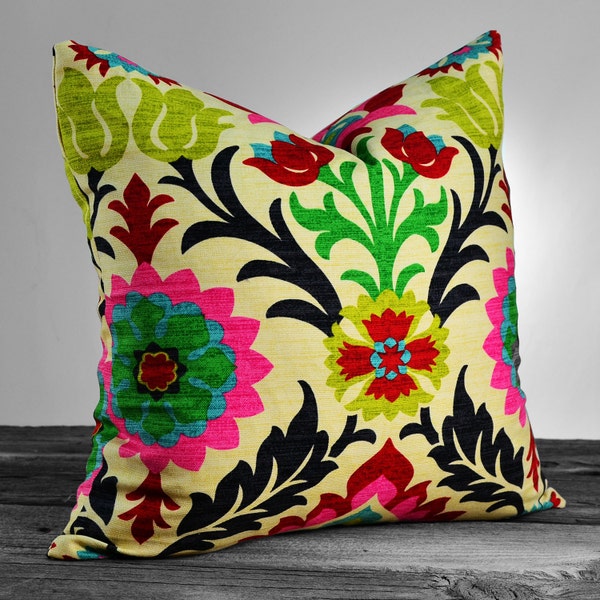 Floral Throw Pillow - Santa Maria Desert Flower Decorative Throw Pillow - SAME FABRIC Both Sides - Pick Your Size