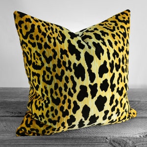 Pillow Cover - Leopard Print Cotton Velvet - Same Fabric BOTH Sides- Pick Your Size