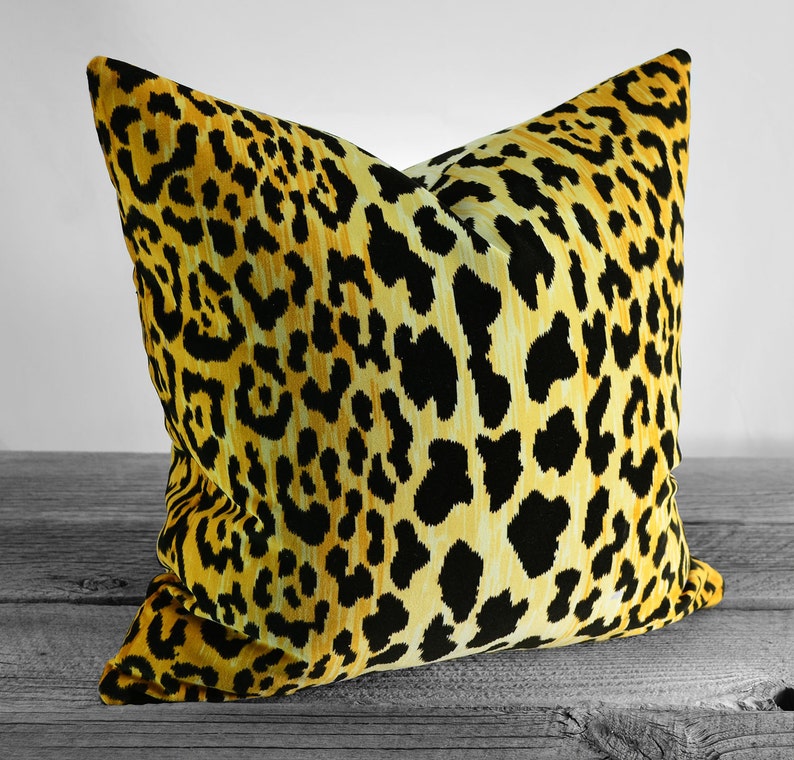 Pillow Cover Leopard Print Cotton Velvet Same Fabric BOTH Sides Pick Your Size image 1