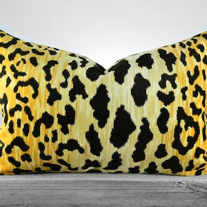 Pillow Cover - Leopard Print Cotton Velvet Fabric - LINED - Same Fabric BOTH Sides- Pick Your Size