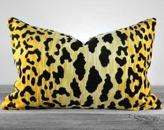 Pillow Cover - Leopard Print Cotton Velvet Fabric - LINED - Same Fabric BOTH Sides- Pick Your Size