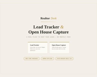 Strumento di tracciamento dei contatti e acquisizione di open house per agenti immobiliari / Alternativa al CRM per il settore immobiliare / Gestore di contatti offline / Download immediato