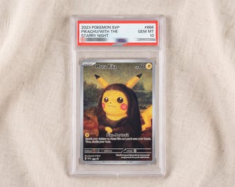 Mona Pika Mona Lisa Pikachu Gold Metal Pokemon Card Leonardo da