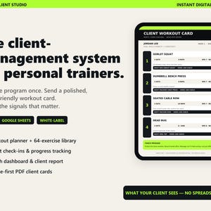 Kundenverwaltungssystem für Personal Trainer | Trainingsplaner für Excel und Google Sheets (Digitaler Download)
