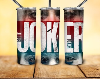 2024 20oz Skinny Tumbler PNG, Joker Folie à Deux Film Tumbler Digital File, GAGA Fan Gift