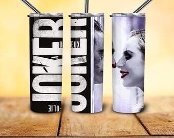 Folie à Deux 2024 20oz Skinny Tumbler PNG, Joker Film Tumbler Digital File, GAGA Fan Gift