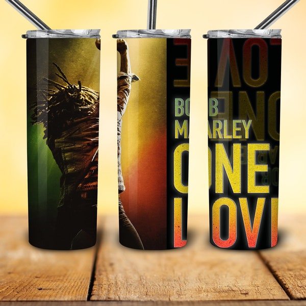 One Love The Marley Movie 2024 Tumblers Wrap PNG Files, 20oz Skinny Digital,  Marley, Kingsley Ben-Adir Wrap Files