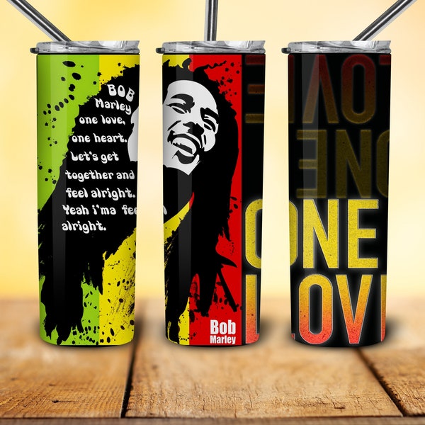 One Love Marley Movie 2024 Tumblers Wrap PNG Files, 20oz Skinny Digital,  Marley, Kingsley Ben-Adir Wrap Files