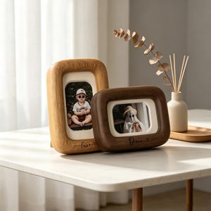 Personalized Solid Wood Photo Frame, Custom Wooden Picture Frame, Handmade Desk Display Frame, Multiple Sizes Available, Home Decor Gift