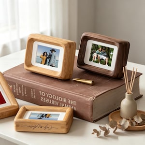 Personalized Solid Wood Photo Frame, Custom Wooden Picture Frame, Handmade Desk Display Frame, Multiple Sizes Available, Home Decor Gift