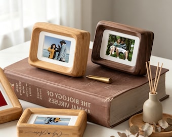 Personalized Solid Wood Photo Frame, Custom Wooden Picture Frame, Handmade Desk Display Frame, Multiple Sizes Available, Home Decor Gift