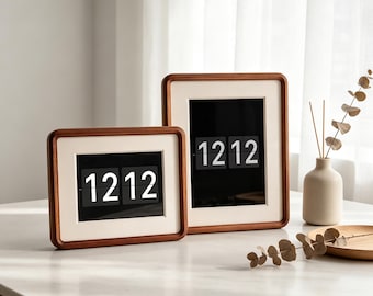Personalized Solid Walnut Digital Clock Frame, Wooden iPad Conversion Frame, Custom iPad Display Stand, Walnut Desk Clock Holder, Home Decor