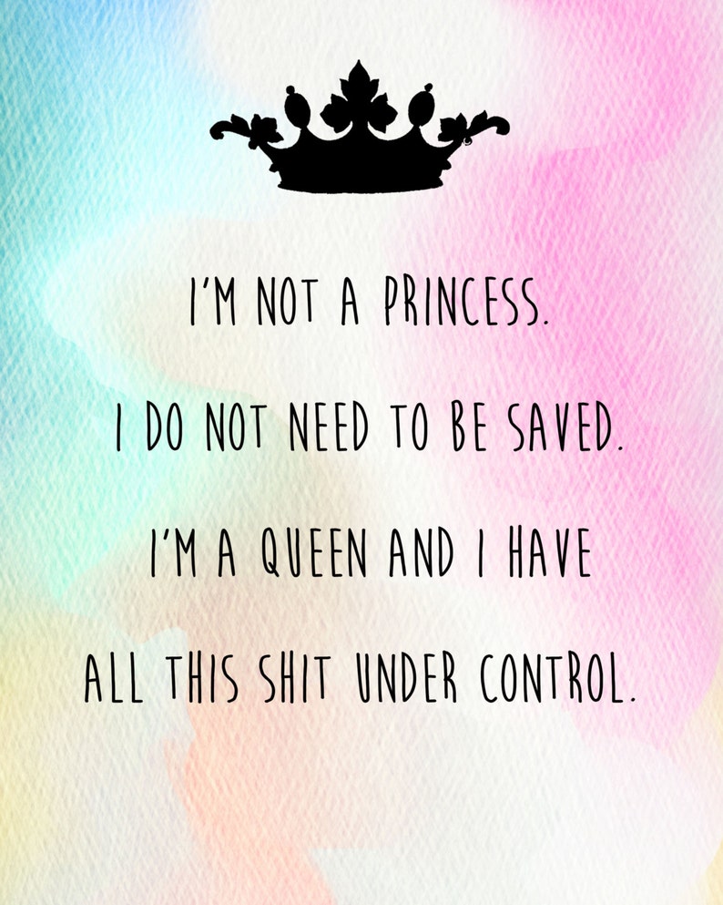 Printable Princess Queen Quote Watercolor Floral Instant | Etsy
