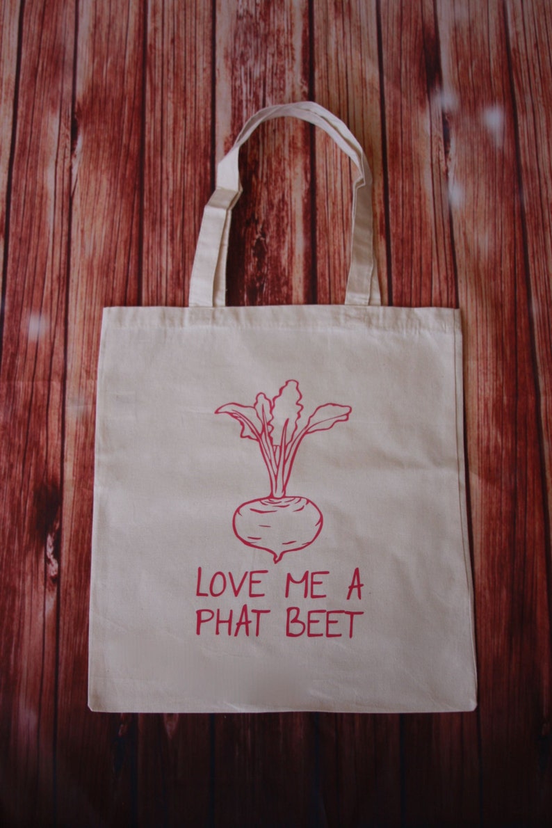 Reusable Grocery Tote Bag Love Me a Phat Beet Foodie Gift Hipster