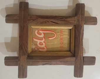 Vintage Adirondack Folk Art Frame.