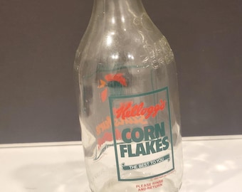 Vintage Kellogg's Corn Flakes Glass Bottle