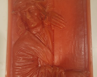 German and Bavarian Wachskunst Folk Art Wax Plaque