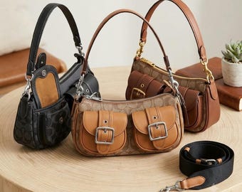 90s style Bag Signature Canvas Shearling Shoulder Bag