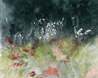 Snowdrops Watercolour Giclée print