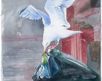 The take away, Watercolour Giclée print