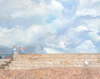 Summer clouds on Brighton beach, Giclée print