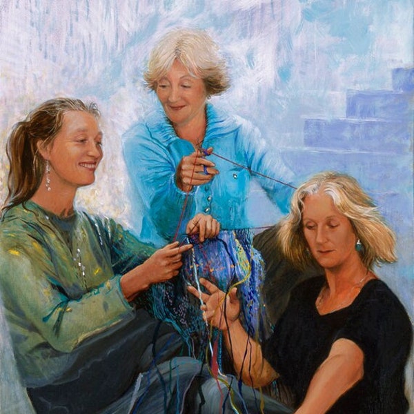 3 Fates 3 - Unravelling, Giclée print of an oil on canvas painting