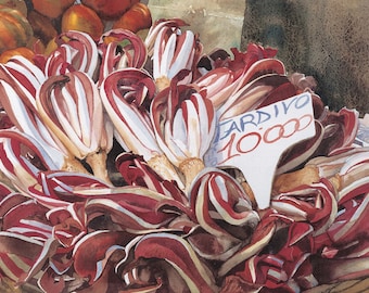 Tardivo radicchio red chicory Watercolour Giclée print