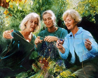 3 Fates 2 - The Golden Thread, Giclée print of an oil on canvas painting