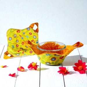 KLAR ATT FRAKTAS Miniskål Mysig med handtag Mac n Cheese-kopp i barnstorlek Mikrovågssäkert lock Soppgrytunderlägg Kökstillbehör Gula blommor Kul