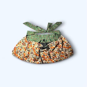 Garden Harvesting/Egg Gathering Apron for foraging collecting. Large Drawstring Pocket egg slots. Farm Homestead Gift for Mom kid Butterfly