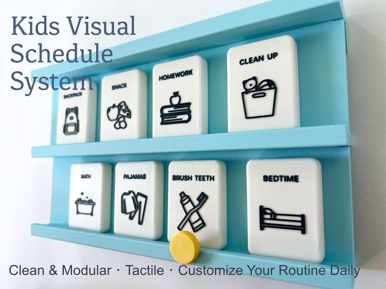 Modular Kids Visual Schedule, Wall Mounted Toddler Routine Chart ...
