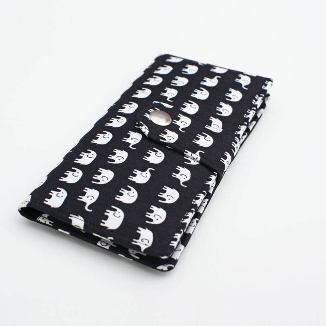 Large Card Wallet Fabric Checkbook Wallet Women's Long Etsy