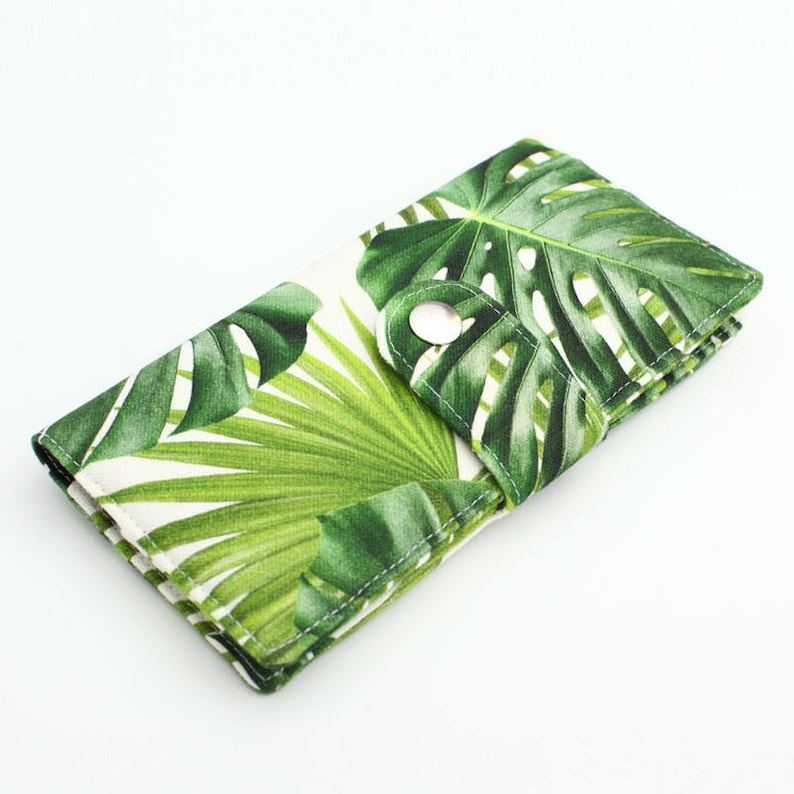 Tropical Wallet Philodendron Leaf Long Wallet Travel Wallet Etsy