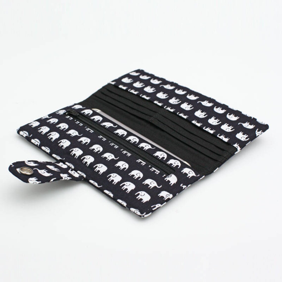 Large Card Wallet Fabric Checkbook Wallet Women's Long Etsy