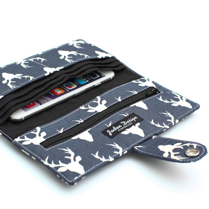 Antlers Long Wallet Travel Card Wallet Fabric Phone Wallet Etsy