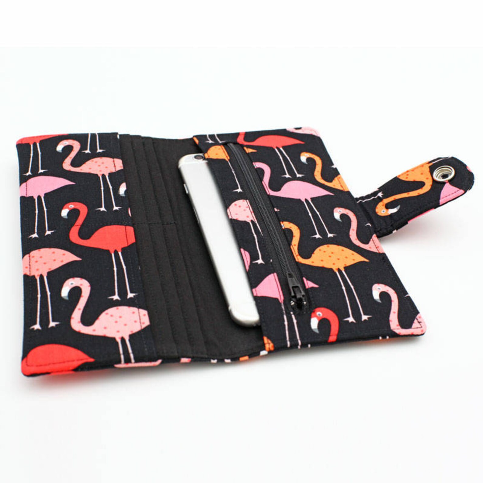 Flamingo Wallet Women's Fabric Wallet Women's Long Etsy