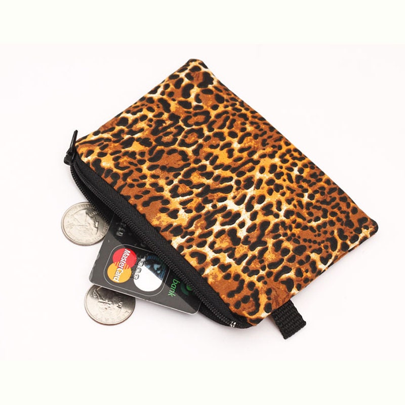 Leopard Coin Purse Zipper Coin Bag Zippered Phone Pouch Etsy